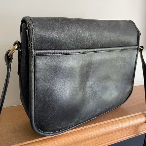 -SOLD- Vintage Coach Black Leather Brass Hardware Purse - Picture 10 of 10